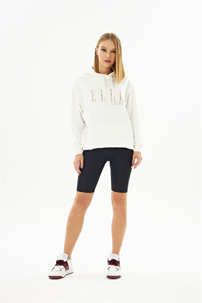 ELLE Sport Yaldızlı Cepli Kadın Kapüşonlu Sweatshirt