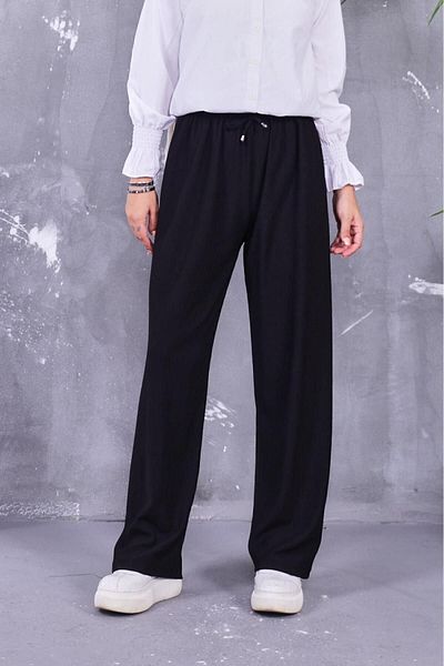 sofy Comfortable Fit - Elastic Waist and Wide Leg Palazzo Trousers