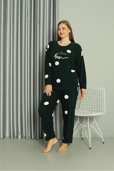 Akbeniz Set de pijamale Welsoft Polar Plus Size Culoare Petrol - 808045