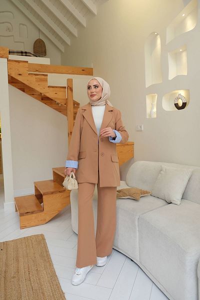 lurex moda تصميم مخصص سترة بليزر بنطلون بدلة سحاب خلفي مفصل