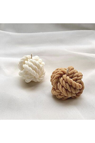 SCA CANDLE Dekoratif Kahve Renk Yün Modeli Mum Modern Dekoratif Soy Mum