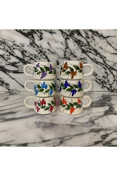 İlbay Çini Takı Grape Lace Mug 6 Pieces 6 Colors