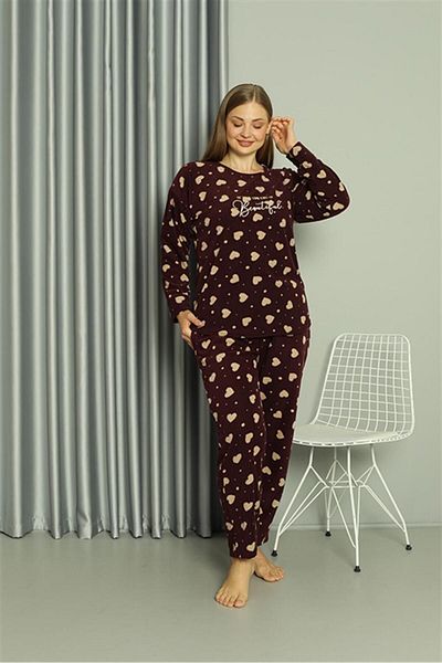 Akbeniz Σετ γυναικεία πιτζάμες Welsoft Fleece Plus Size - 808041