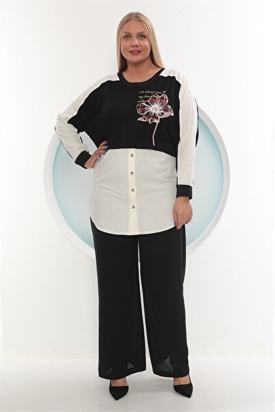 KİFAYET 14671 Nakış Ve Triko Detaylı Bluz (C105)