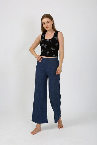 Akbeniz Body și pantaloni largi pentru femei negre - Costum 2 piese 4221