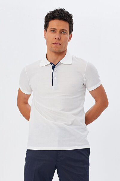 ModaPlaza Ανδρικό μπλουζάκι με γιακά πόλο βάφλα 2324