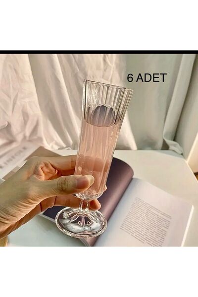 DİBA AVM 6 Lı Flut Kahve Yanı Su Bardağı 6 Lı Flut Kahve Yanı Su Bardağı 120 ml