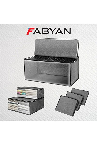 FABYAN 3 Adet - Büyük Boy Bazaaltı Ve Çekyat Hurç 64 X 45 X 22 Cm Antrasit
