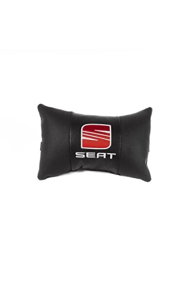 Seat 2 perne auto pentru gât cu logo din piele neagră