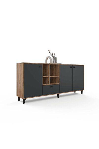 ANZERA Opus Konsol - Atlantik Çam - Antrasit - 4 Kapaklı