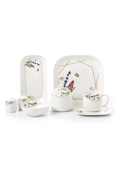 KORKMAZ Kappa Collection 28 Piece A8628 Model Breakfast Set