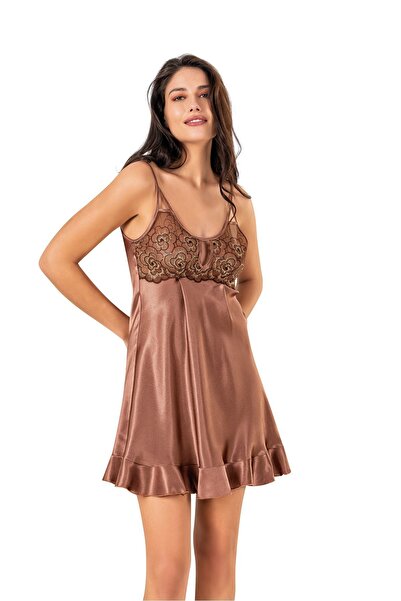 MOONGIRL KADIN SATEN KISA TEK GECELİK