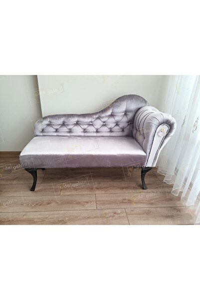 aldagelsin Ters Kol Dekoratif Bihter Koltuk Josefin Puf 130 cm Siyah Ayak