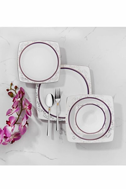 KORKMAZ Kare Bone Selection 60 Parça Kare Yemek Takımı A8434