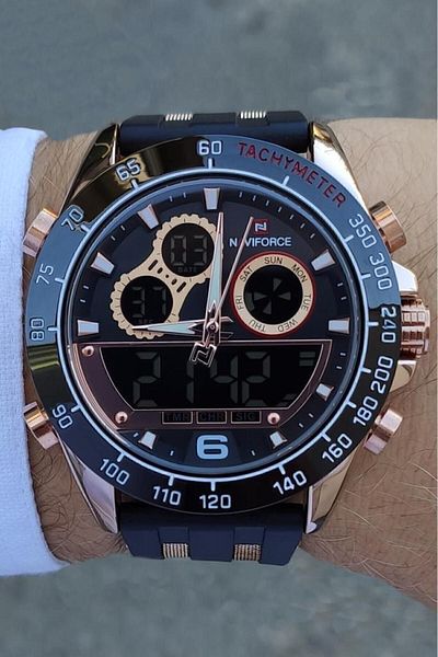 Naviforce Digital Analog Rosegold Illuminated Alar Suitable for Sports and Stylish Use with Case and Details
