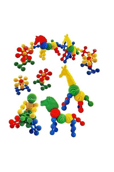 Hi-Q Toys مكعبات بناء الحيوانات مع صندوق تخزين بلاستيكي