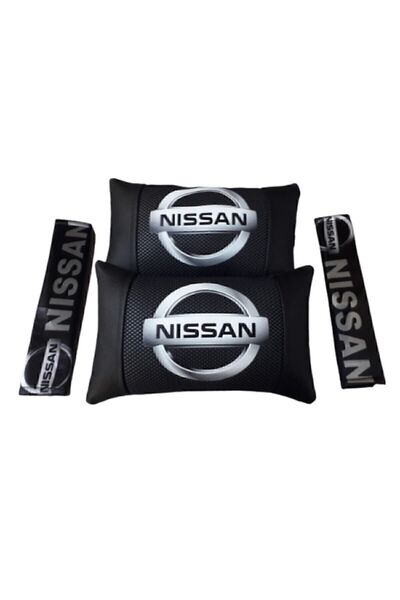 sekutuning Nissan Siyah Lüks Deri Boyun Yastığı Ve Emniyet Kemer Konforu