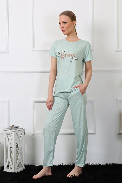 Akbeniz Women's Pajama Set - Short Sleeve 4140