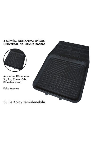 Universal Renault Clio 4 Havuz Paspas 3d 5 Prç. Siyah (13-19)