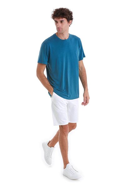 Hatemoğlu Πλεκτό μπλουζάκι indigo Regular Fit Plain Crew Neck