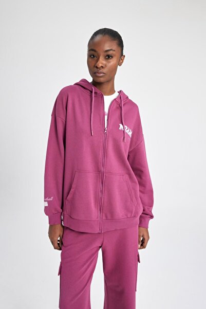 DeFacto Fit Nba Miami Heat Oversize Geniş Kalıp Kapüşonlu Fermuarlı Sweatshirt B3947ax24sp