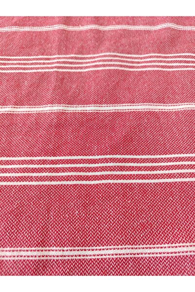 Peştanoz Peshtemal Bathrobe, Red, Nuray Pattern, 100% Cotton