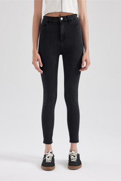 DeFacto Jegging High Waist Narrow Leg Pocket Ankle Length Basic Straight Jean Pants A5819Ax23Au