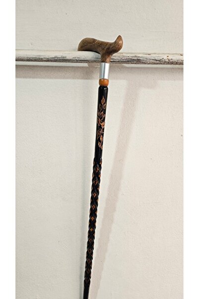 AHŞAPCİTY Devrek Bastonu Kızılcık Ağacı Metal halkalı