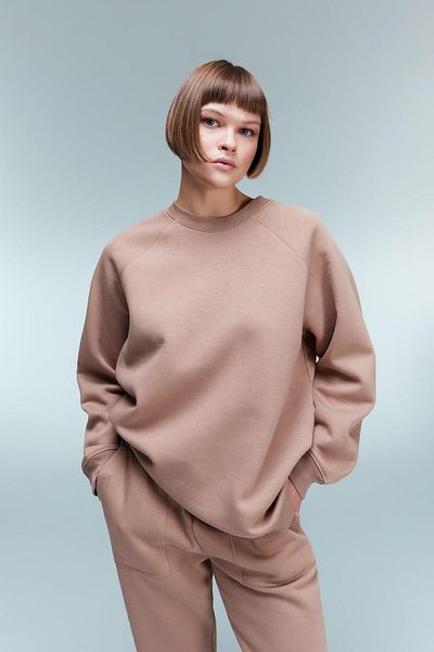 DeFacto Oversize Wide Fit Crew Neck Thick Basic απλό φούτερ V2697az23wn