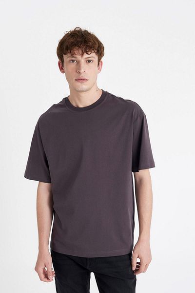 DeFacto Boxy Fit Basic Solid Kurzarm-T-Shirt mit Rundhalsausschnitt D5071ax24hs