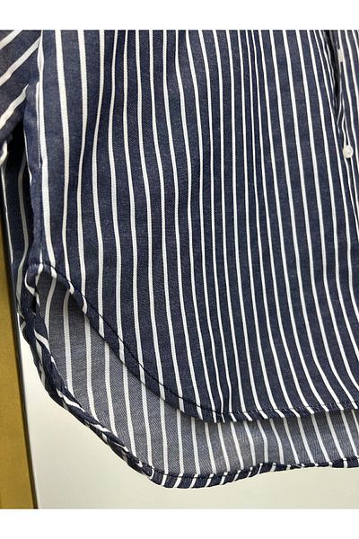 modabetce Oversize Women's Shirt - Striped