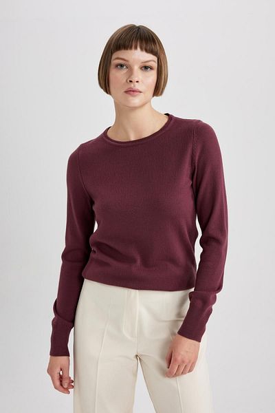 DeFacto Pulover cu decolteu rotund cu textura de cașmir extra moale - Regular Fit F7091az22wn