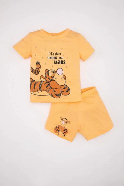 DeFacto Disney Winnie The Pooh Baby Boy Pajama Set - Short Sleeve Shorts, Combed C5202a524hs