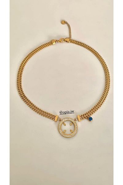 Opia JEWELRY 49CM EviL Eye Beaded JeweLLRy SteeL NeckLace - QuaRteR CappabLe ModeL (caveR CappabLe ModeL)