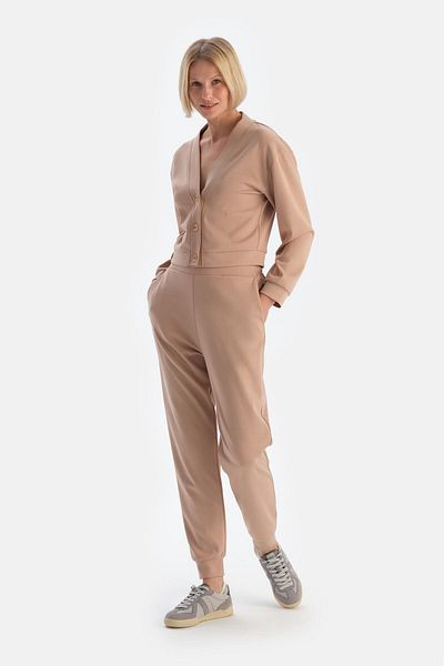 Dagi Tesatura Modal - Pantaloni Jogger Maro Lapte