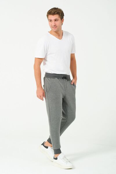 vawensea Men's Basic Winter Fleece Sweatpants Gray
