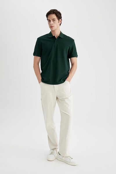 DeFacto Neues, normales, kurzärmliges, schlichtes Basic-Poloshirt C1293ax24sp