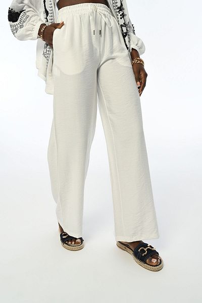 Orfeo Negro Comfortable Fit - Wide Leg Women's Trousers, Elastic Waist