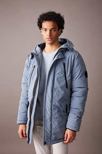 DeFacto Water Repellent Zipper Hooded Parka - Double Pocket A1310Ax23Wn