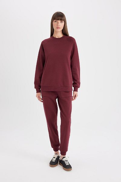 DeFacto Hanorac gros de bază simplu - oversize cu gât crew V2697az24wn