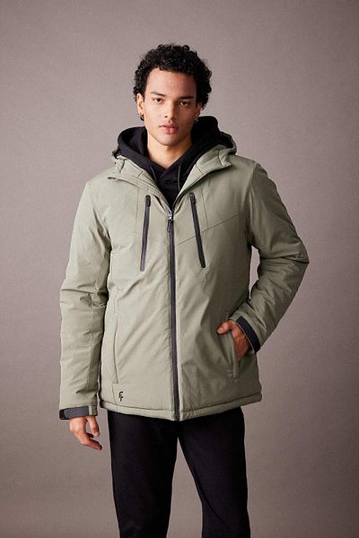 DeFacto Αδιάβροχο Fleece Coat Hooded Slim Fit - Fit Water Repellent A2125ax23wn