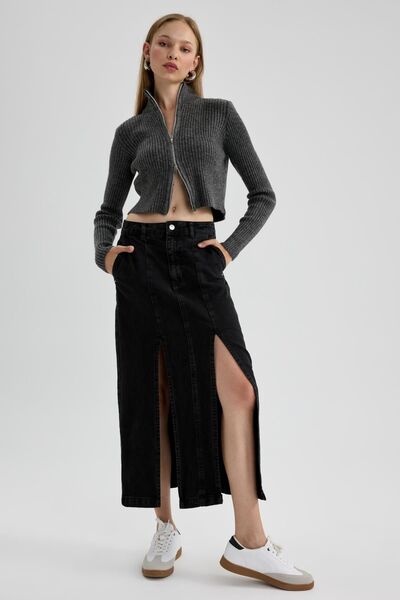 DeFacto Long Slit Jean Skirt - B2276Ax23Wn