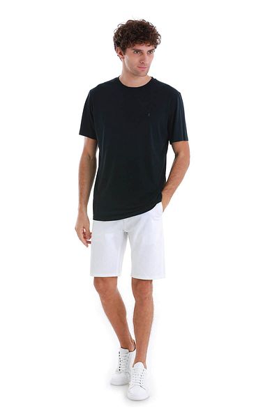 Hatemoğlu Πλεκτό μπλουζάκι Navy Blue Regular Fit Plain Crew Neck
