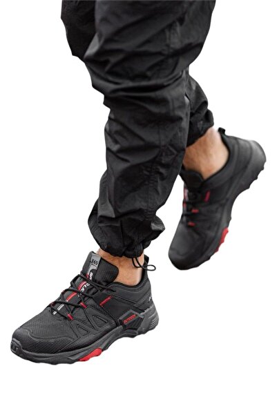 Liger Erkek Su İtici Soğuk Geçirmez Günlük Trekking Outdoor Ayakkabı SİYAH - KIRMIZI