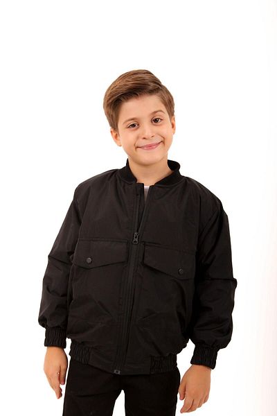Perendi Boy's Black Bomber Jacket - Φαρδιά λεπτομέρεια τσέπης