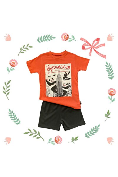 pandamonıum erkek bebek ve çocuk şortlu ikili takım 3/4/5/6 yaş