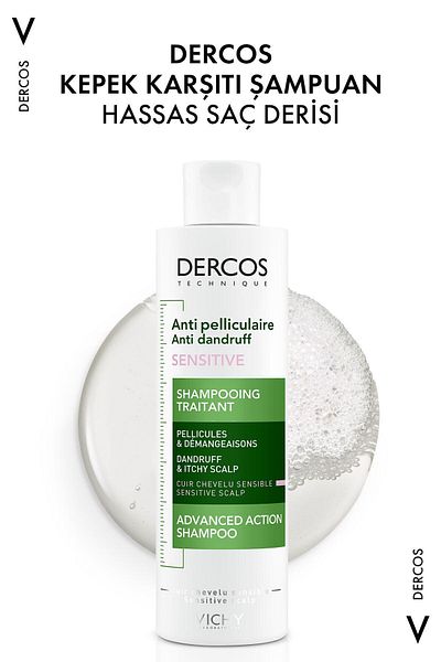 Vichy 200 ml Dercos Anti Dandruff Anti-Schuppen-Shampoo für empfindliche Kopfhaut
