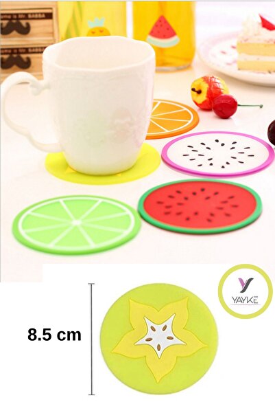 Yayke Fruit Patterned Coasters Decorative Coasters (5 Pieces)