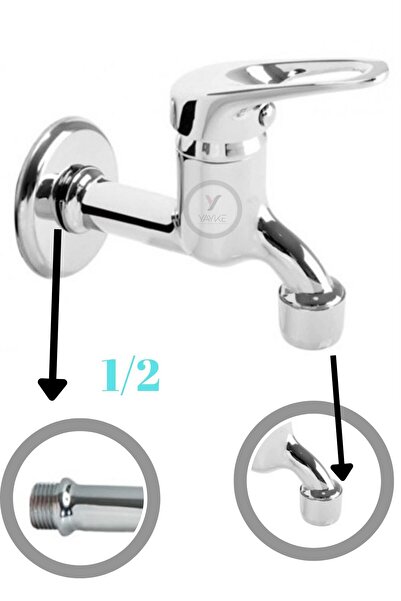 Yayke Aç Kapa Perletörlü Kısa Musluk Tuvalet Bahçe Çeşme Balkon Lavabo Wc Musluğu