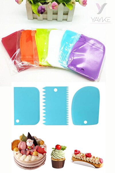 Yayke قطاعة كعكة العجين، ملعقة، مكشطة كريم الكيك، قواطع المعجنات، حافة مكشطة ناعمة